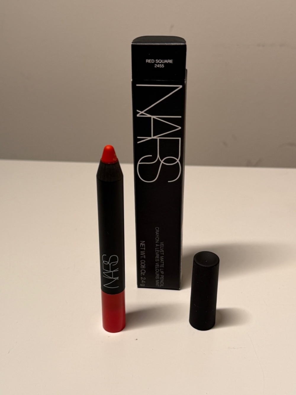 NEW in box RARE Nars Velvet Matte Lip Pencil RED SQUARE 0.08 Oz./2.4 g full size